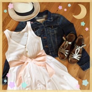 Anthropology Puella Off-White Summer Dress