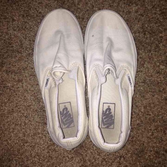 White Vans Slip Ons