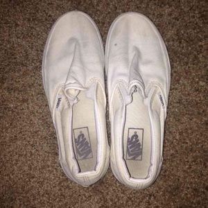 White Vans Slip Ons