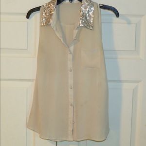 Blu Pepper Tan Shimmer Blouse