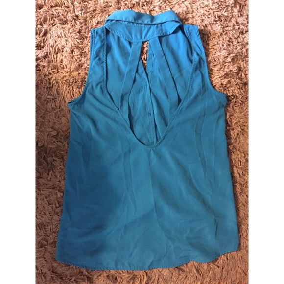 Turquoise Cutout Button Down Top - image 2