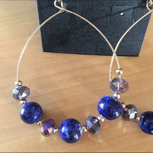 Francesca's Lapis Hoop Earrings