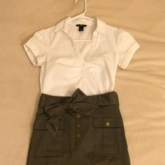 Cap sleeve button down shirt