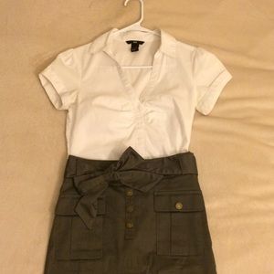 Cap sleeve button down shirt