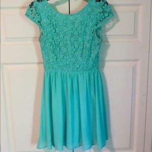 Teal Lace/Chiffon Dress