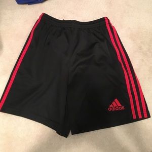 Black and red adidas shorts