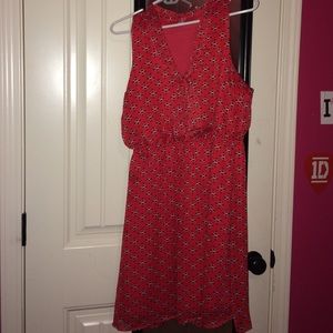 Red target dress