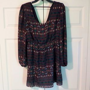 Umgee Navy Printed Dress