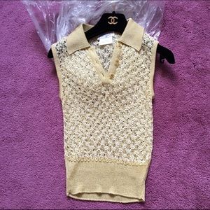 Chanel sleeveless yellow top