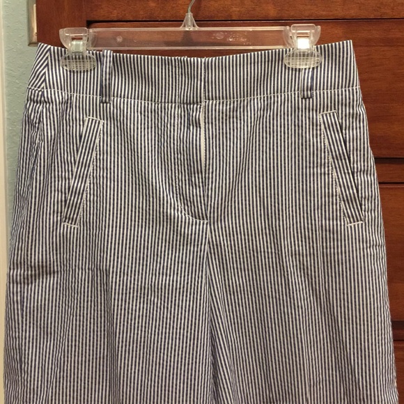 Loft Blue And White Seersucker pants. Size 4.