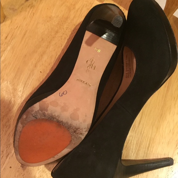 Black suede Cole Haan heels