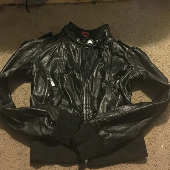 Faux Black leather jacket