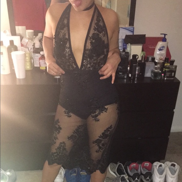 Halter Lace Dress - Picture 2 of 3