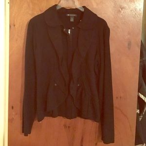 INC Black Ruffle Jacket