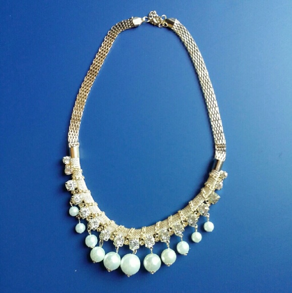 New Imitation Pearl Rhinestone Alloy Necklace