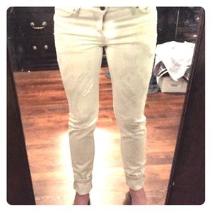 All Saints Distressed White Jeans