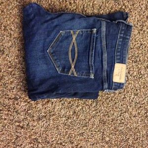 Dark denim boot cut jeans