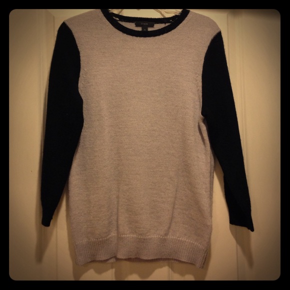 J.crew gray & white wool blend sweater size M