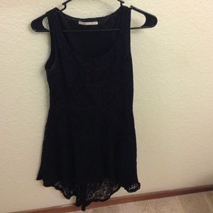 Black tank lace high low dress