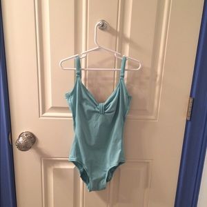 Light blue low back leotard