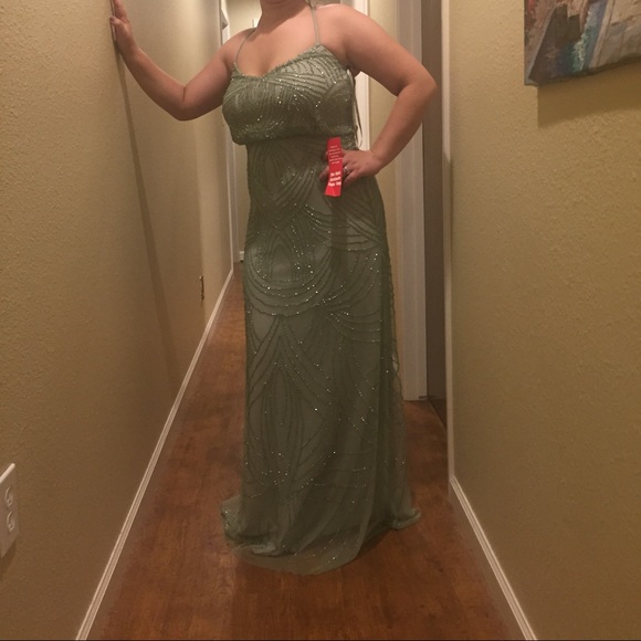 BRAND NEW! Adrianna Papell mint prom dress