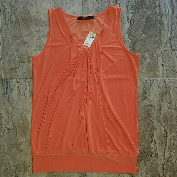 New! Orange/Peach Silky Dress Top
