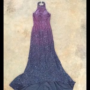 Purple beaded gown