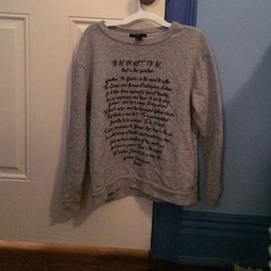 Grey hamlet poem sweater