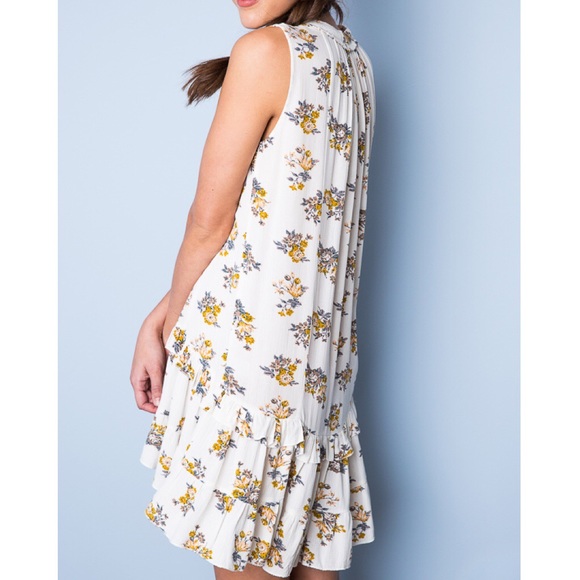 1DAYSALE Floral Trapeze Ruffle Hem Dress - Picture 3 of 3