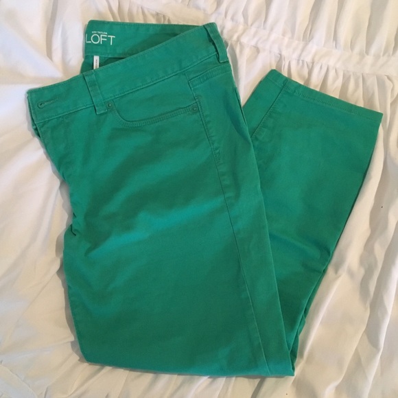 LOFT Turquoise Modern Crop Ankle Capri Pant Size 8