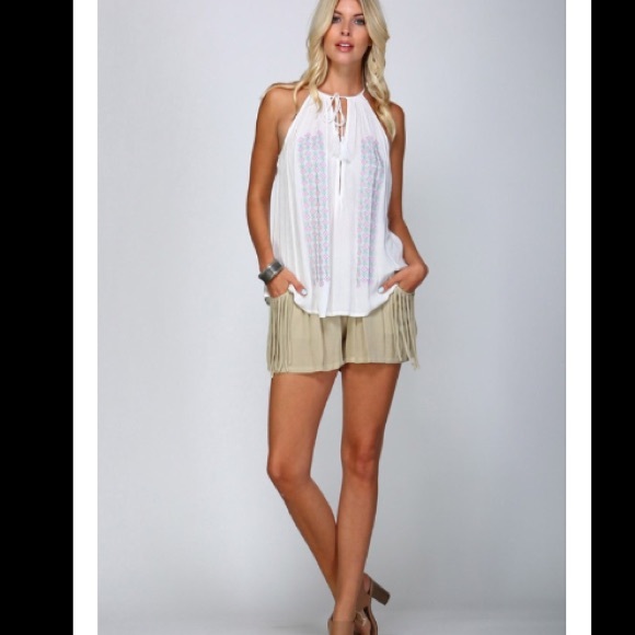 🎉HP🎉 BOHO Fringe Woven comfy trend shorts - Picture 2 of 5