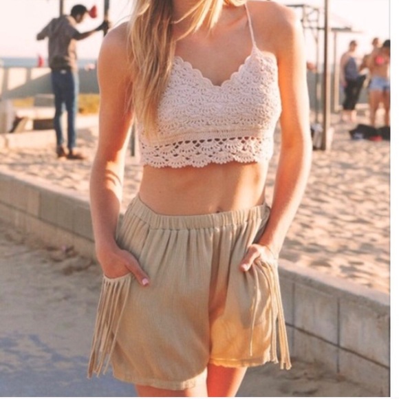 🎉HP🎉 BOHO Fringe Woven comfy trend shorts - Picture 5 of 5