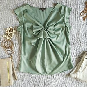 Satin Bow Blouse Mint S