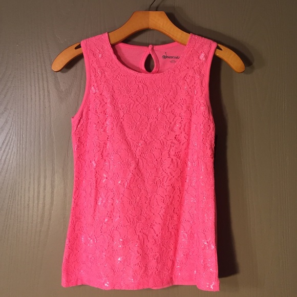 *NWT* dreamstar Pink Lace Overlay Tank Top