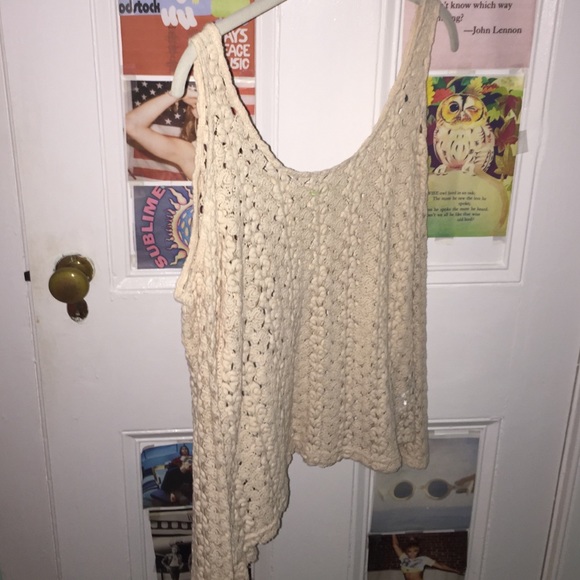 Lace/crochet cream shirt