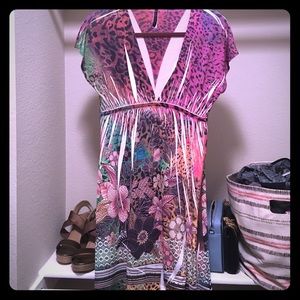 Tropical print dress