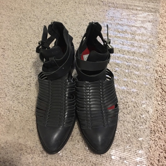 Vintage By Jeffrey Campbell Black Leather Ankle