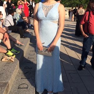 Light blue lace gown perfect for prom!