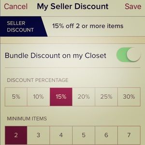 SELLER DISCOUNT! 15% OFF TWO OR MORE ITEMS!