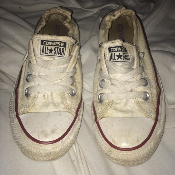 White Converse slip-on's