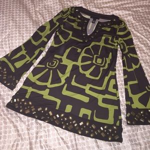 I-N-C Brown and Green Dress