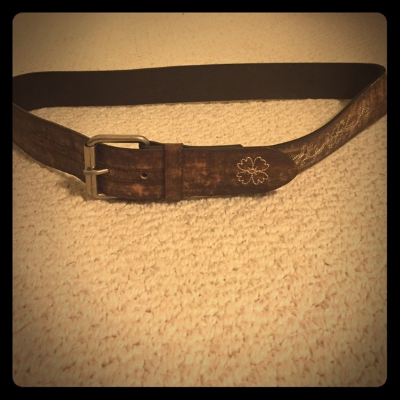 Brown leather belt