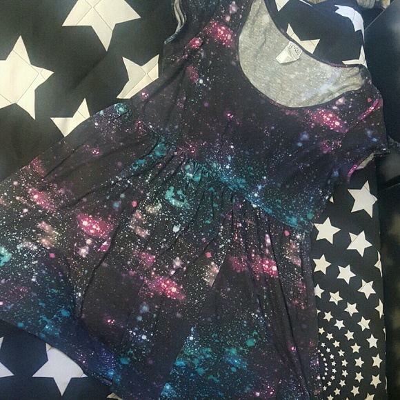 Galaxy Babydoll Dress-Zumiez