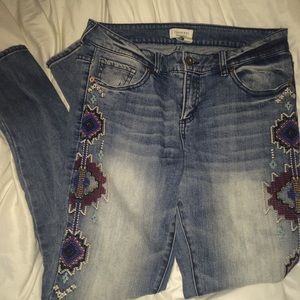 Tribal stitched jeans