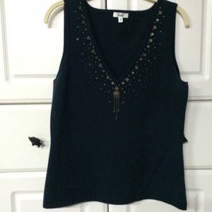 Dark navy sleeveless top