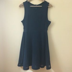 EXPRESS black sheer panel dress