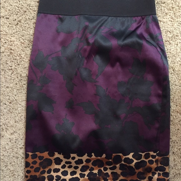 Express floral and leopard skirt