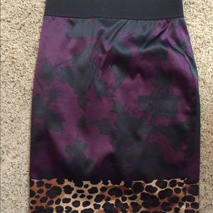Express floral and leopard skirt