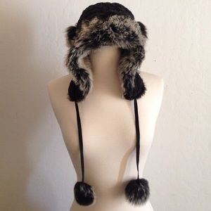 Furry Black Winter Hat