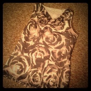 Banana Republic grey and pink floral top